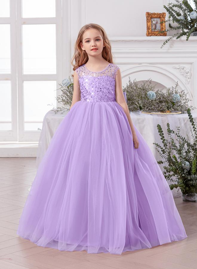 Take Two Girls Purple Embellished Sleeveless Maxi Dress - Image 2